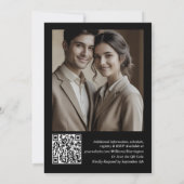 Invitation Modèle d'art numérique élégant gris noir moderne (Dos)