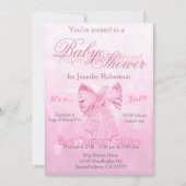 Invitation Modèle de Baby shower de Bow rose (Devant)
