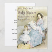 Invitation Modèle de Baby shower de l'époque victorienne vint (Devant / Derrière)