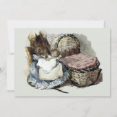 Invitation Modèle de Baby shower de souris Beatrix Potter vin (Dos)