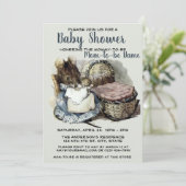 Invitation Modèle de Baby shower de souris Beatrix Potter vin (Debout devant)