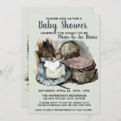 Invitation Modèle de Baby shower de souris Beatrix Potter vin (Devant / Derrière)