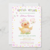 Invitation Modèle de Baby shower en caoutchouc rose (Devant)