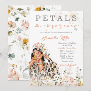 Invitation Modèle de Baby Shower Fleurs et Prosecco