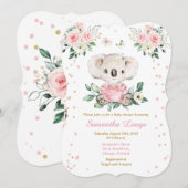 Invitation Modèle de Baby shower Koala personnalisé (Devant / Derrière)