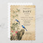 Invitation Modèle de Baby Shower Vintage Rustique (Devant / Derrière)