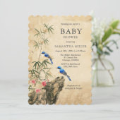 Invitation Modèle de Baby Shower Vintage Rustique (Debout devant)