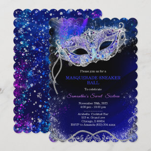 Invitation Modèle de balle de Basket Masquerade personnalisé