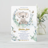 Invitation Modèle de baptême de koala personnalisé (Debout devant)
