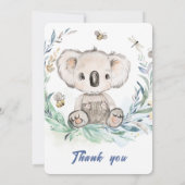 Invitation Modèle de baptême Koala personnalisé (Dos)