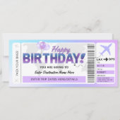 Invitation Modèle de billet cadeau de vol surprise anniversai (Devant)