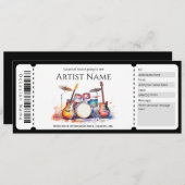 Invitation Modèle de billet Surprise Concert (Devant / Derrière)