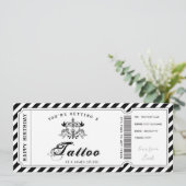 Invitation Modèle de bon cadeau pour tatouage personnalisé (Debout devant)