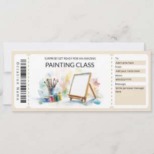 Invitation Modèle de bon cadeau pour un cours de peinture mod