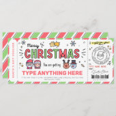 Invitation Modèle de bon de cadeau de Noël pour les enfants (Devant / Derrière)