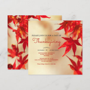 Invitation Modèle de bordure de feuilles d'automne rouges de