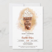 Invitation Modèle de café d'automne baby shower aquarelle (Devant)