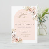 Invitation Modèle de carton de save the date de mariage éléga (Debout devant)