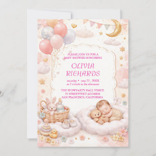Invitation Modèle de carton d'invitation à une baby shower mo