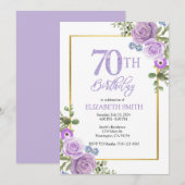 Invitation Modèle de carton d'invitation anniversaire 70 ans  (Devant / Derrière)