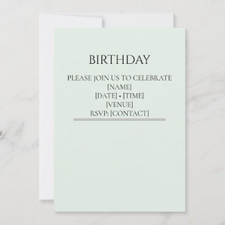 Invitation Modèle de carton d'invitation d'anniversaire vert 