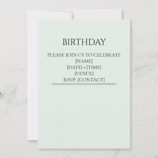 Invitation Modèle de carton d'invitation d'anniversaire vert (Devant)