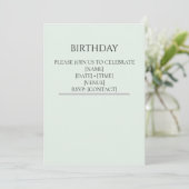 Invitation Modèle de carton d'invitation d'anniversaire vert (Debout devant)