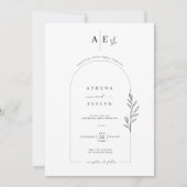 Invitation Modèle de carton d'invitation de mariage à arche b (Devant)