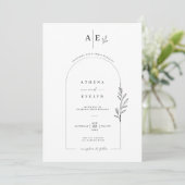 Invitation Modèle de carton d'invitation de mariage à arche b (Debout devant)