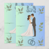 Invitation Modèle de carton d'invitation de mariage élégant m (Devant / Derrière)