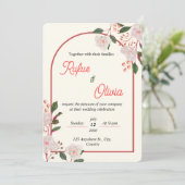 Invitation Modèle de carton d'invitation de mariage modifiabl (Debout devant)