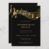 Invitation Modèle de carton d'invitation élégant pour concert (Devant / Derrière)