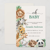 Invitation Modèle de carton d'invitation pour baby shower Saf (Devant / Derrière)