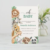 Invitation Modèle de carton d'invitation pour baby shower Saf (Debout devant)
