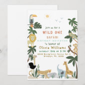 Invitation Modèle de carton d'invitation Safari Wild One modi (Devant / Derrière)