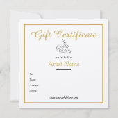 Invitation Modèle de certificat cadeau d'art en or (Devant)