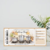 Invitation Modèle de certificat-cadeau de cours de cuisine su (Debout devant)