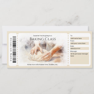 Invitation Modèle de certificat cadeau de cours de pâtisserie