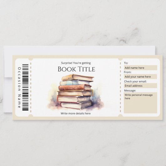 Invitation Modèle de certificat-cadeau de livre électronique  (Devant)