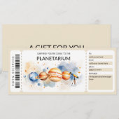 Invitation Modèle de certificat-cadeau de planétarium (Devant / Derrière)