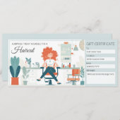 Invitation Modèle de certificat cadeau de salon de cheveux, c (Devant / Derrière)