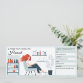 Invitation Modèle de certificat cadeau de salon de cheveux, c (Debout devant)