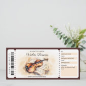 Invitation Modèle de certificat cadeau pour cours de violon s (Debout devant)