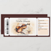 Invitation Modèle de certificat cadeau pour cours de violon s (Devant / Derrière)