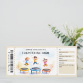 Invitation Modèle de certificat cadeau pour parc de trampolin (Debout devant)