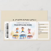 Invitation Modèle de certificat cadeau pour parc de trampolin (Devant / Derrière)