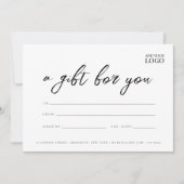 Invitation Modèle de certificat-cadeau pour petites entrepris (Devant)