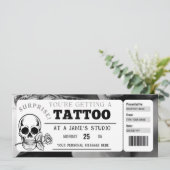 Invitation Modèle de certificat cadeau pour un tatouage perso (Debout devant)