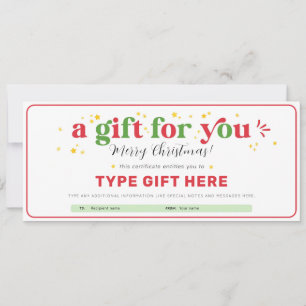 Invitation Modèle de certificat de bon cadeau de Noël personn
