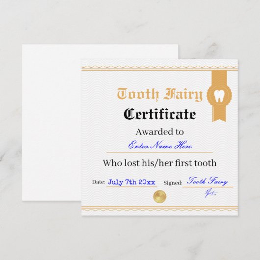 Invitation Modèle de certificat de dentifrice (Devant / Derrière)